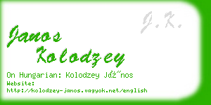 janos kolodzey business card